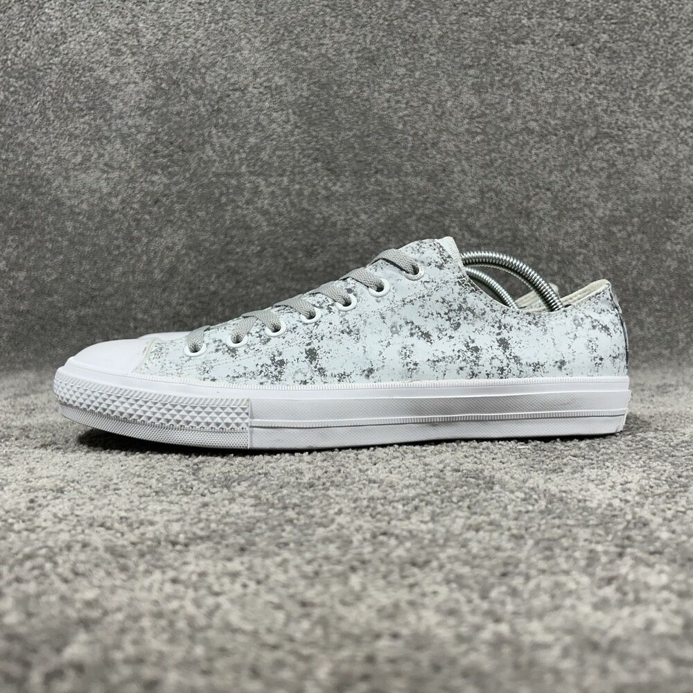 Converse Chuck Taylor II 154890C Mens Sz 11 Reflective White Silver Skate Shoes - Picture 6 of 13